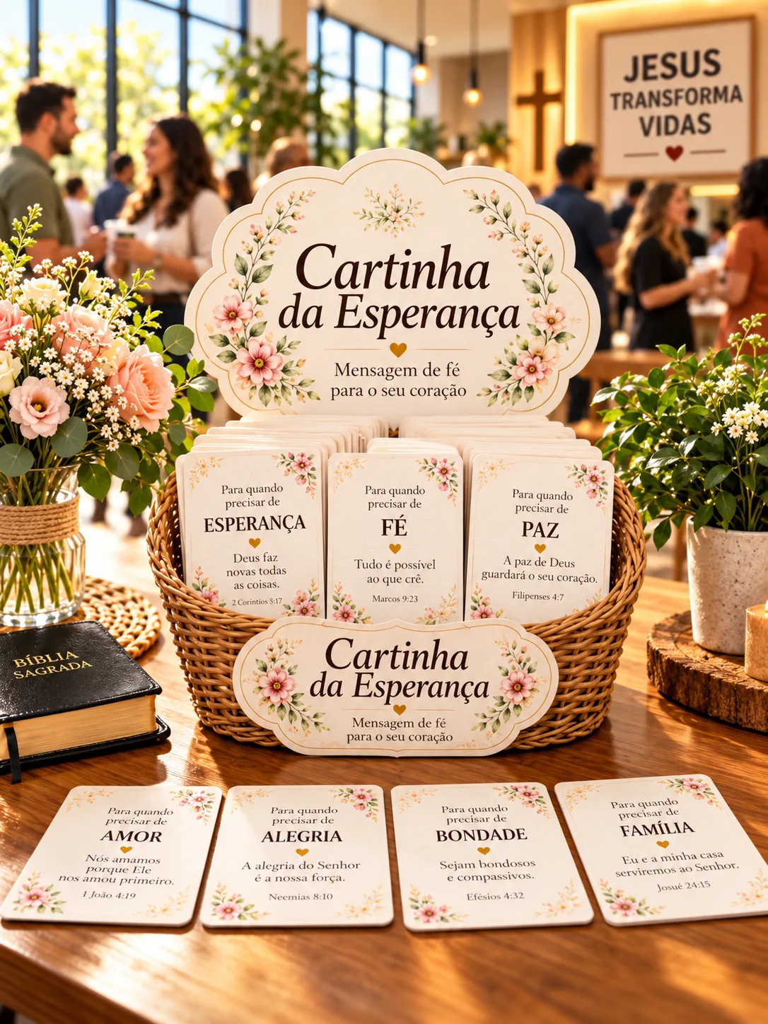 Cesta de Cartinhas da Esperança para compartilhar